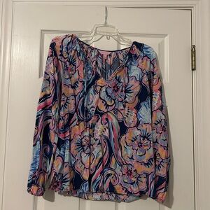 Lilly Pulitzer Willa Blue and Pink Blouse